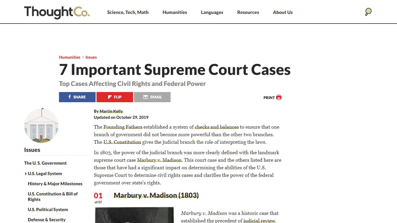 Key List of Supreme Court Cases - ThoughtCo