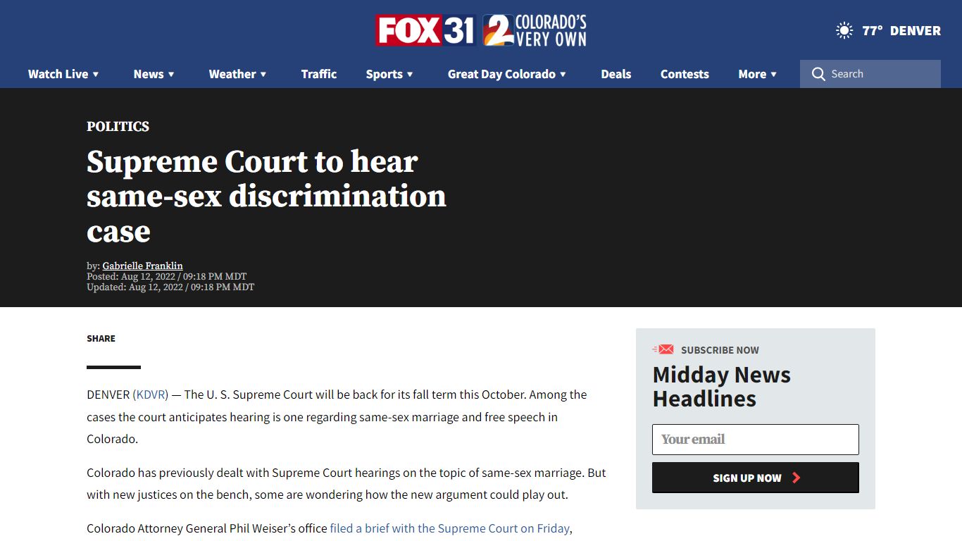 Supreme Court to hear Colorado discrimination case 303 Creative v ...